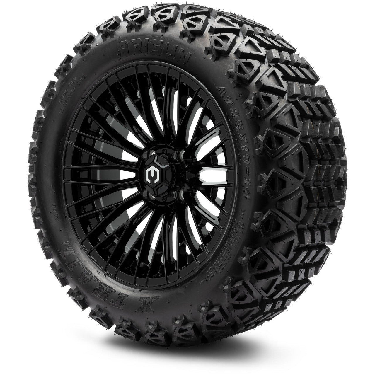 MODZ® 14" Reaper Glossy Black Wheels & Off-Road Tires Combo
