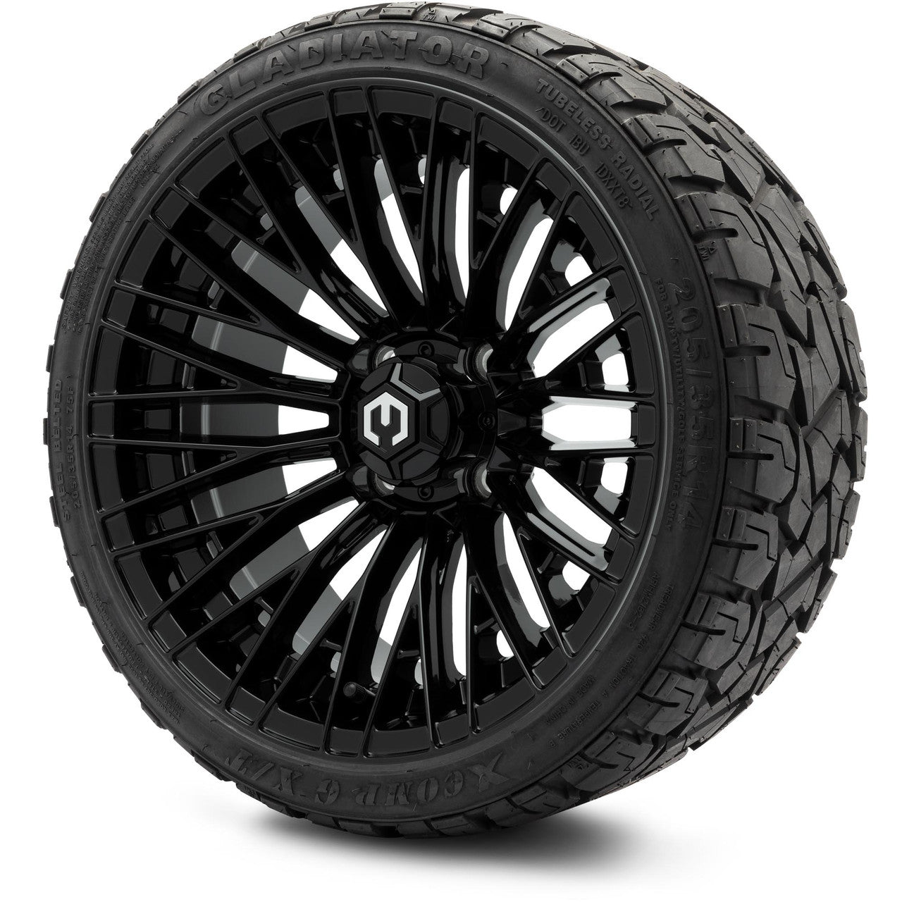 MODZ® 14" Reaper Glossy Black Wheels & Off-Road Tires Combo