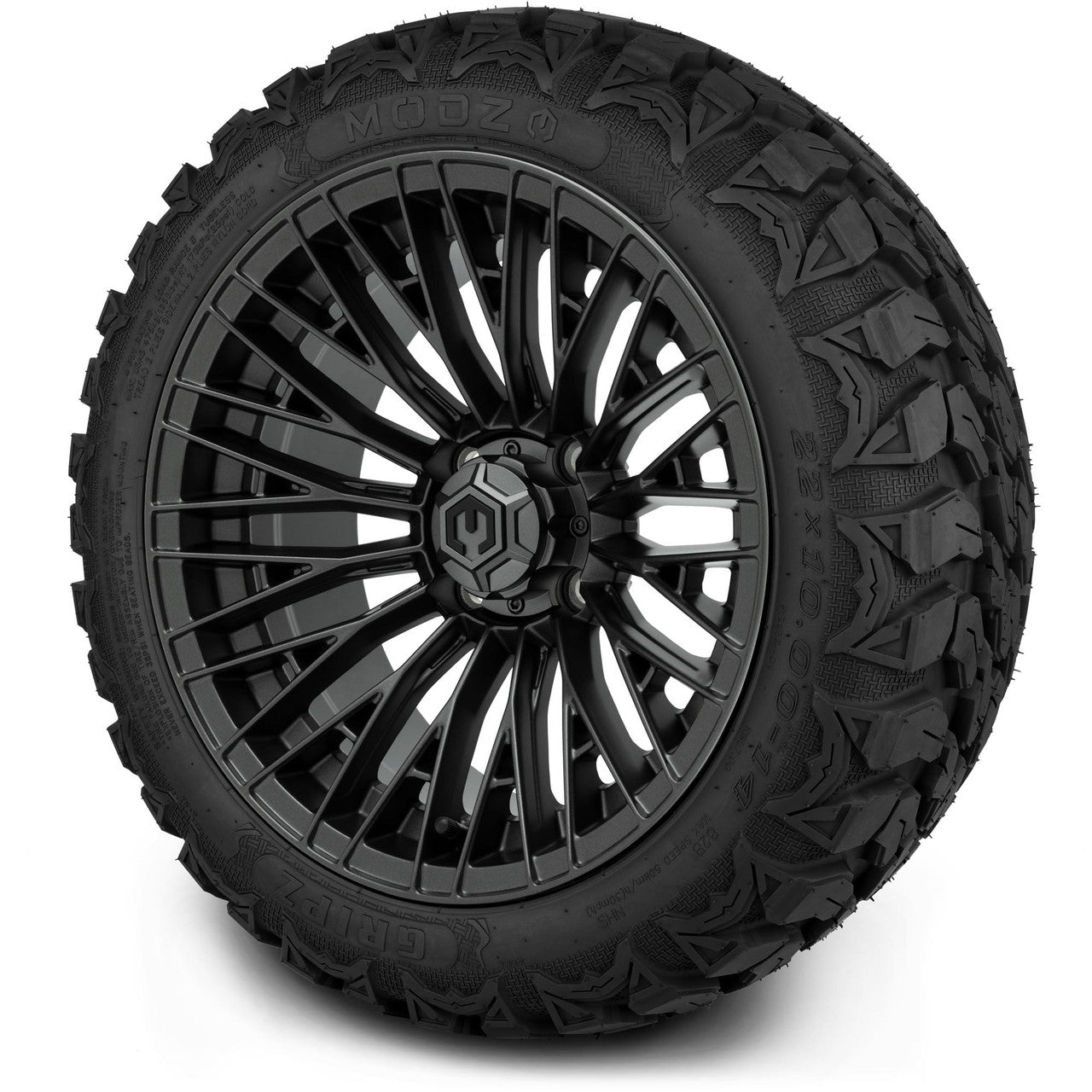 MODZ® 14" Reaper Titanium Gunmetal Wheels & Off-Road Tires Combo