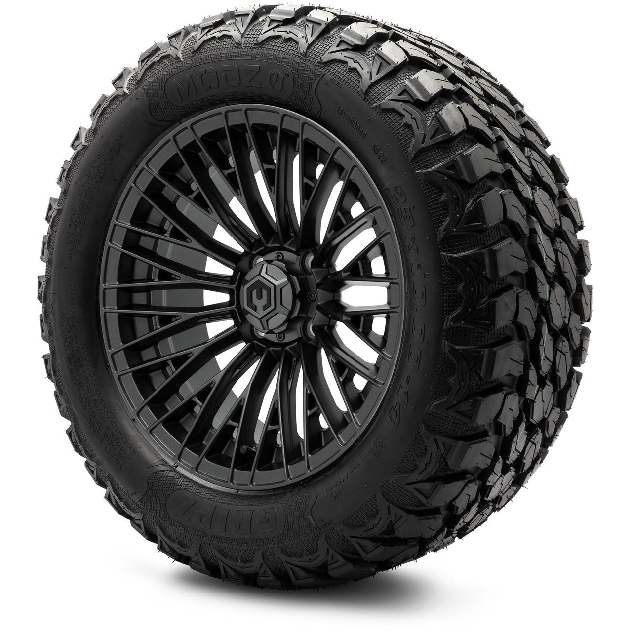 MODZ® 14" Reaper Titanium Gunmetal Wheels & Off-Road Tires Combo