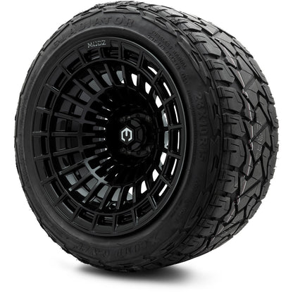 MODZ® 15x10" Felon Glossy Black Wheels & Off-Road Tires Combo