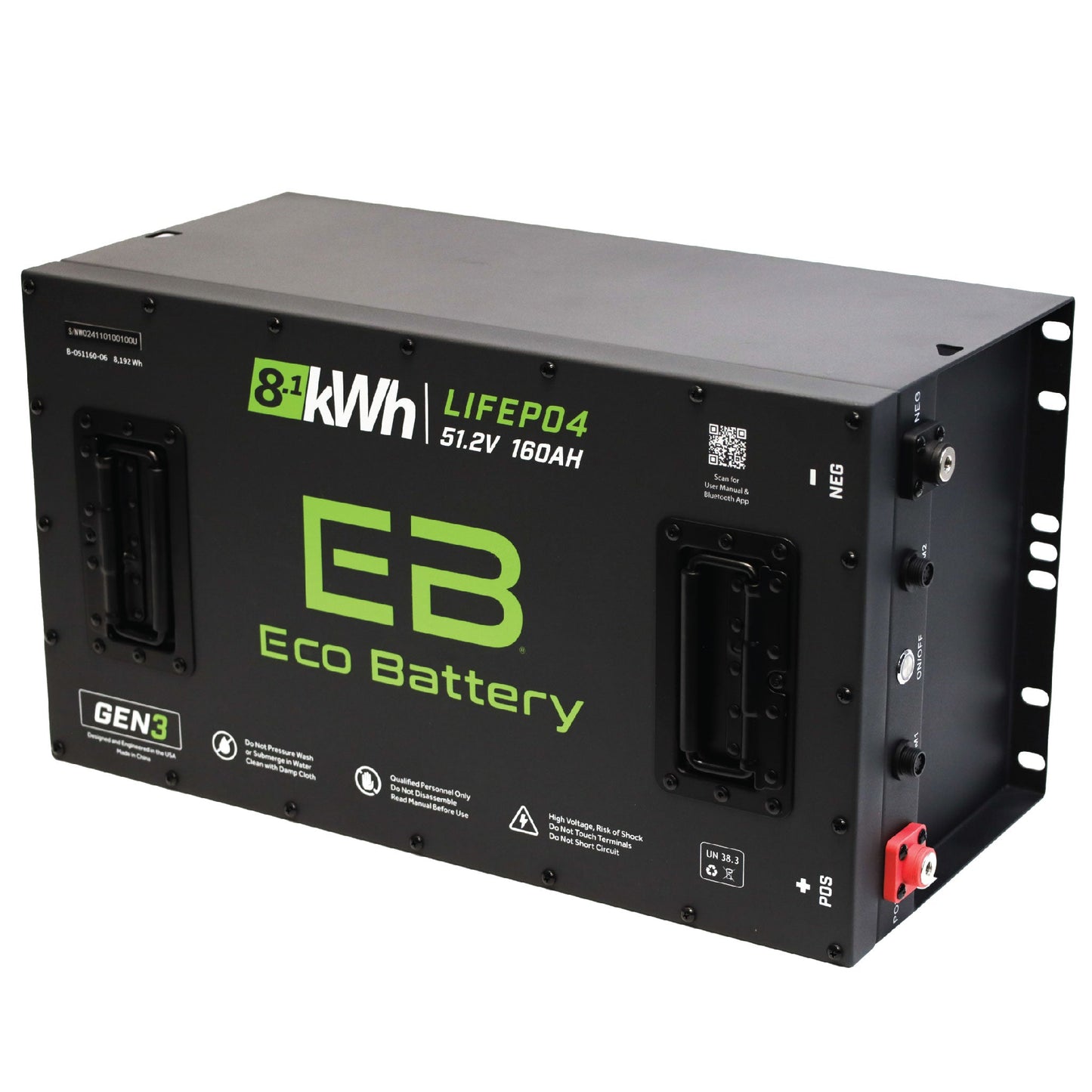 51V 160AH Eco Battery LiFePO4 Gen3 Battery Only