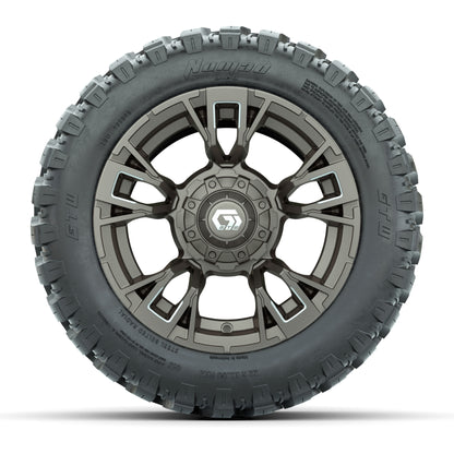 GTW® Vandal Bronze/Machined 12 in Wheels with 22X11-R12 Nomad Steel Belt Radial All-Terrain Tires – Full Set