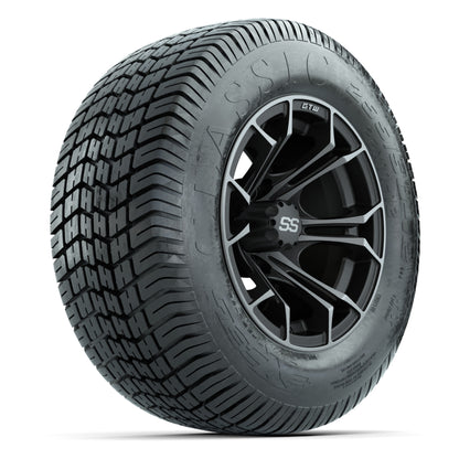 GTW® Spyder Matte Gray/Machined 12 in Wheels with 255/50-12 Excel Classic Street Tires – Full Set