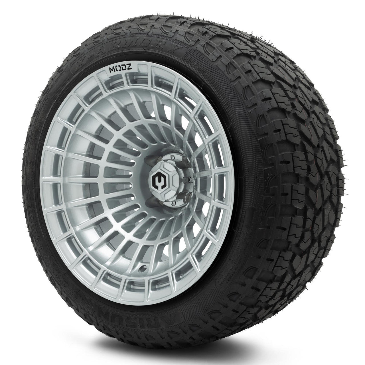 MODZ® 15x10" Felon Silver Wheels & Off-Road Tires Combo