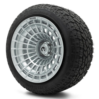 MODZ® 15x10" Felon Silver Wheels & Off-Road Tires Combo