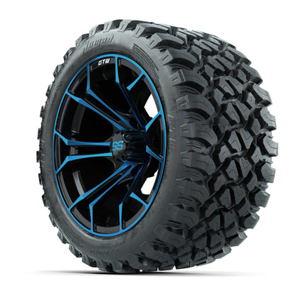 GTW Spyder Blue/Black 14 in Wheels with 23x10-14 GTW Nomad All-Terrain Tires – Full Set
