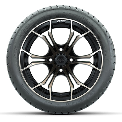 GTW Spyder Matte Black/Bronze 14 in Wheels with 225/30-14 Mamba Street Tires – Full Set