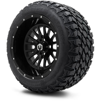 MODZ® 14" Assassin Glossy Black Wheels & Off-Road Tires Combo
