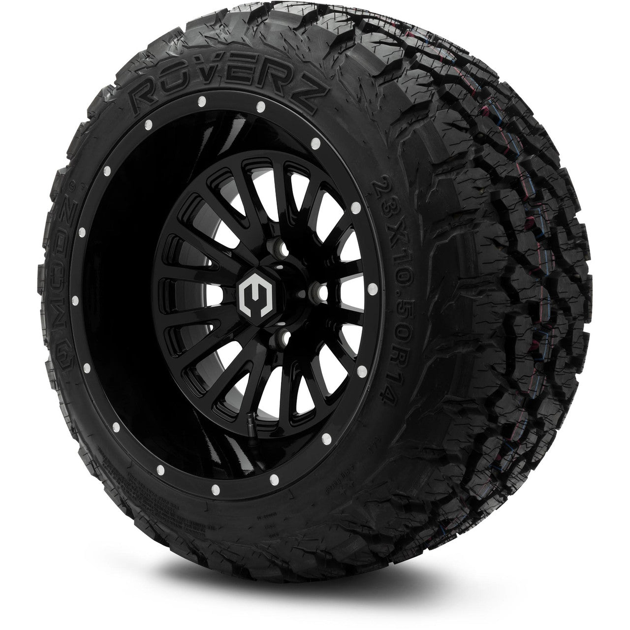 MODZ® 14" Assassin Glossy Black Wheels & Off-Road Tires Combo