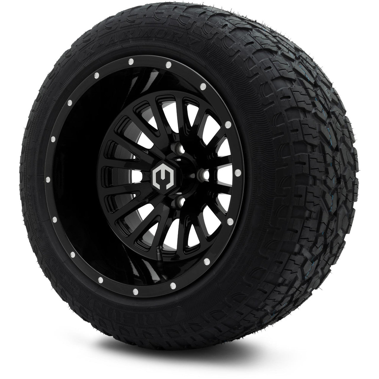 MODZ® 14" Assassin Glossy Black Wheels & Off-Road Tires Combo