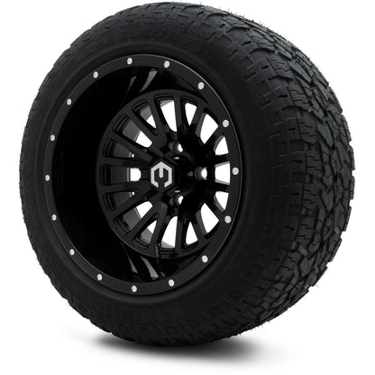 MODZ® 14" Assassin Glossy Black Wheels & Off-Road Tires Combo