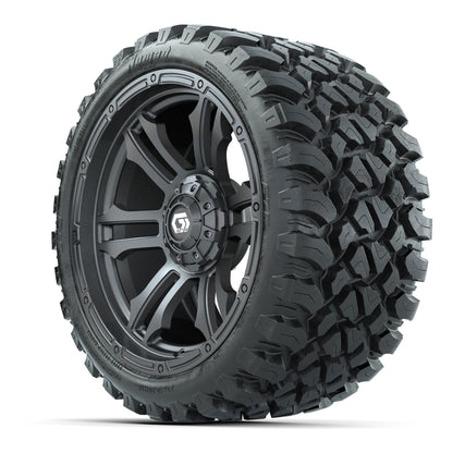GTW® Shogun Gunmetal 15 in Wheels with 23x10-R15 Nomad Steel Belted Radial All-Terrain Tires – Full Set