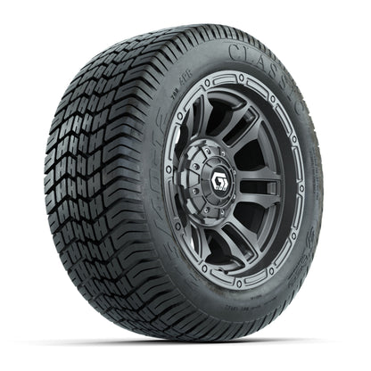GTW® Shogun Gunmetal 12 in Wheels with 215/40-12 Excel Classic Street Tires – Full Set