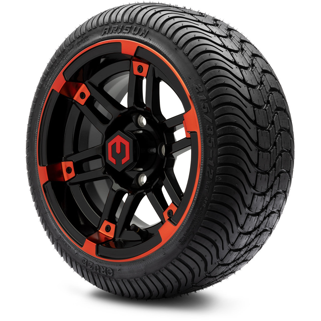 MODZ® 12" Aftershock Red and Black Wheels & Street Tires Combo