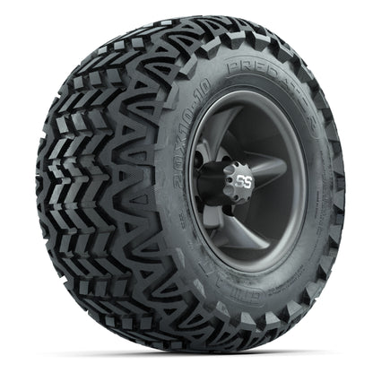 GTW Godfather Matte Gray 10 in Wheels with 20x10-10 Predator All-Terrain Tires – Full Set
