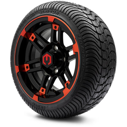 MODZ® 12" Aftershock Red and Black Wheels & Street Tires Combo
