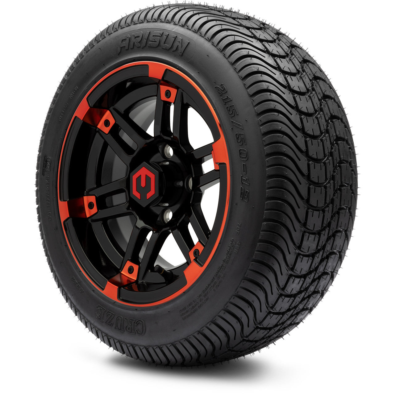 MODZ® 12" Aftershock Red and Black Wheels & Street Tires Combo