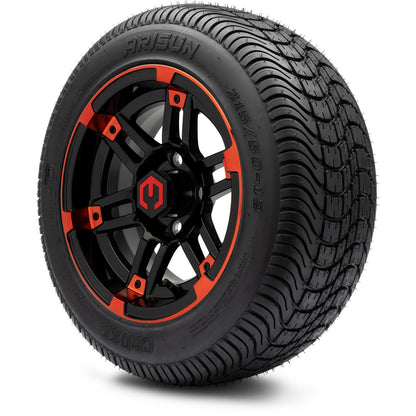 MODZ® 12" Aftershock Red and Black Wheels & Street Tires Combo