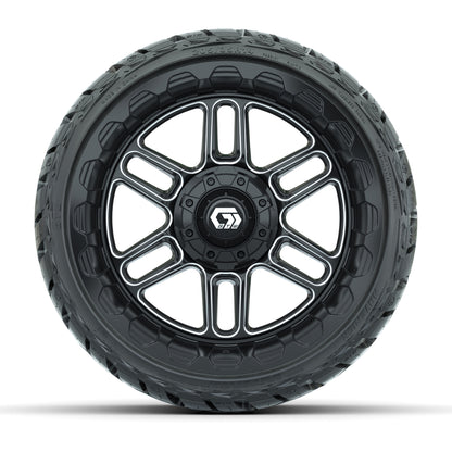 GTW Titan Black/Machined 14 in Wheels with 205/35-R14 Maverick Low-Profile All-Terrain Tires – Full Set