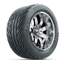 GTW® Tempest Chrome 14 in Wheels with 255/45-R14 Fusion GTR Steel Belt Radial Street Tires – Full Set