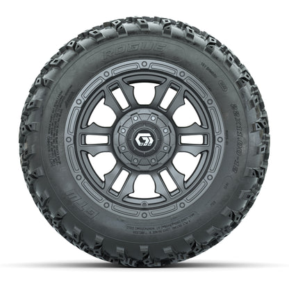 GTW® Shogun Gunmetal 12 in Wheels with 22x11.00-12 Rogue All-Terrain Tires - Full Set