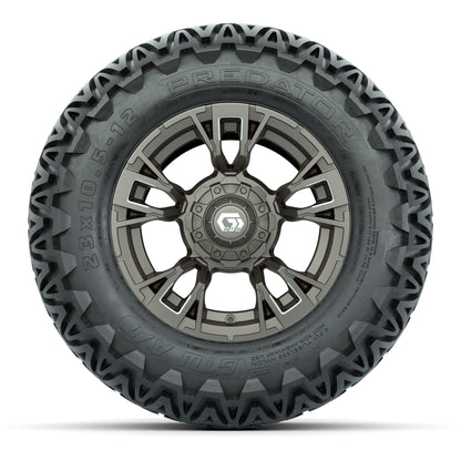 GTW® Vandal Bronze/Machined 12 in Wheels with 23X10.5-12 Predator All-Terrain Tires – Full Set