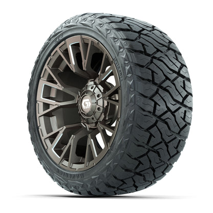 GTW Vandal Satin Bronze/Machined 14 in Wheels with 23x10.00-R14 Maverick All-Terrain Tires – Full Set