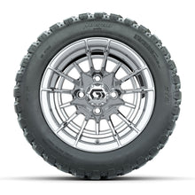 GTW® Boost Chrome 12 in Wheels with 20X10-12 Nomad Steel Belt Radial All-Terrain Tires - Full Set