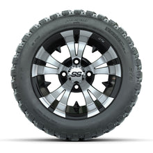GTW® Vampire Black/Machined 12 in Wheels with 20X10-12 Nomad Steel Belt Radial All-Terrain Tires – Full Set