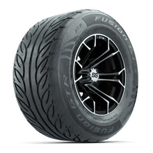 GTW® Spyder Black/Machined 12 in Wheels with 255/55-R12 Fusion GTR Steel Belt Radial Street Tires – Full Set