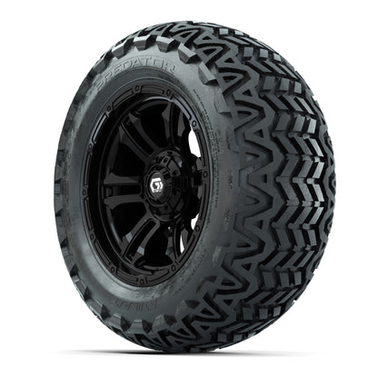 GTW® Shogun Gloss Black 14 in Wheels with 23x10-14 Predator All-Terrain Tires – Full Set