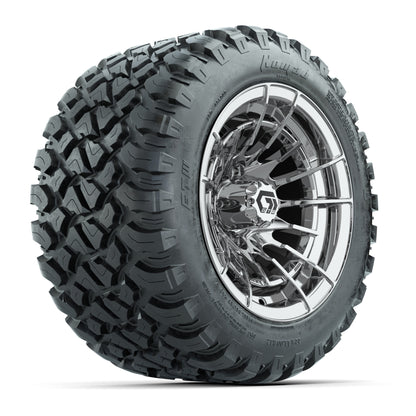 GTW® Boost Chrome 12 in Wheels with 22X11-R12 Nomad Steel Belt Radial All-Terrain Tires - Full Set