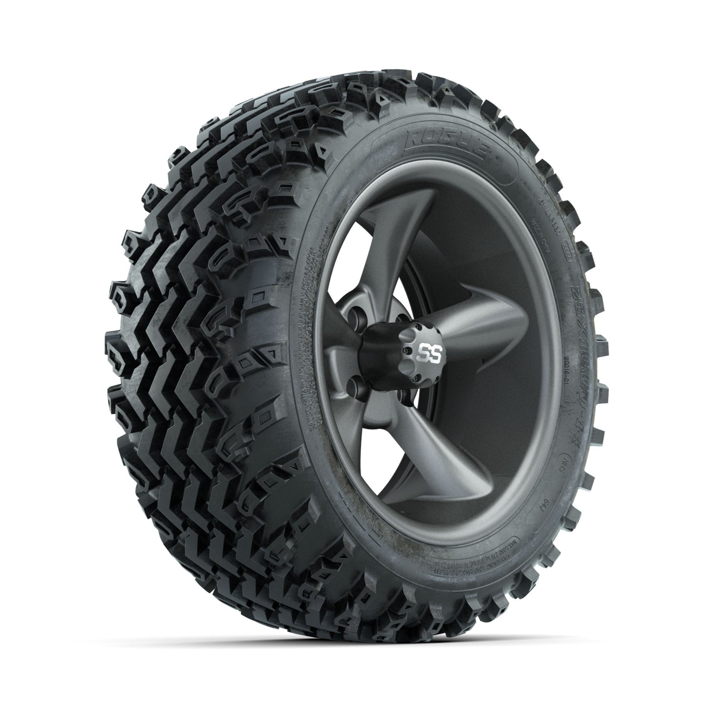 GTW Godfather Matte Grey 14 in Wheels with 23x10.00-14 Rogue All Terrain Tires - Full Set