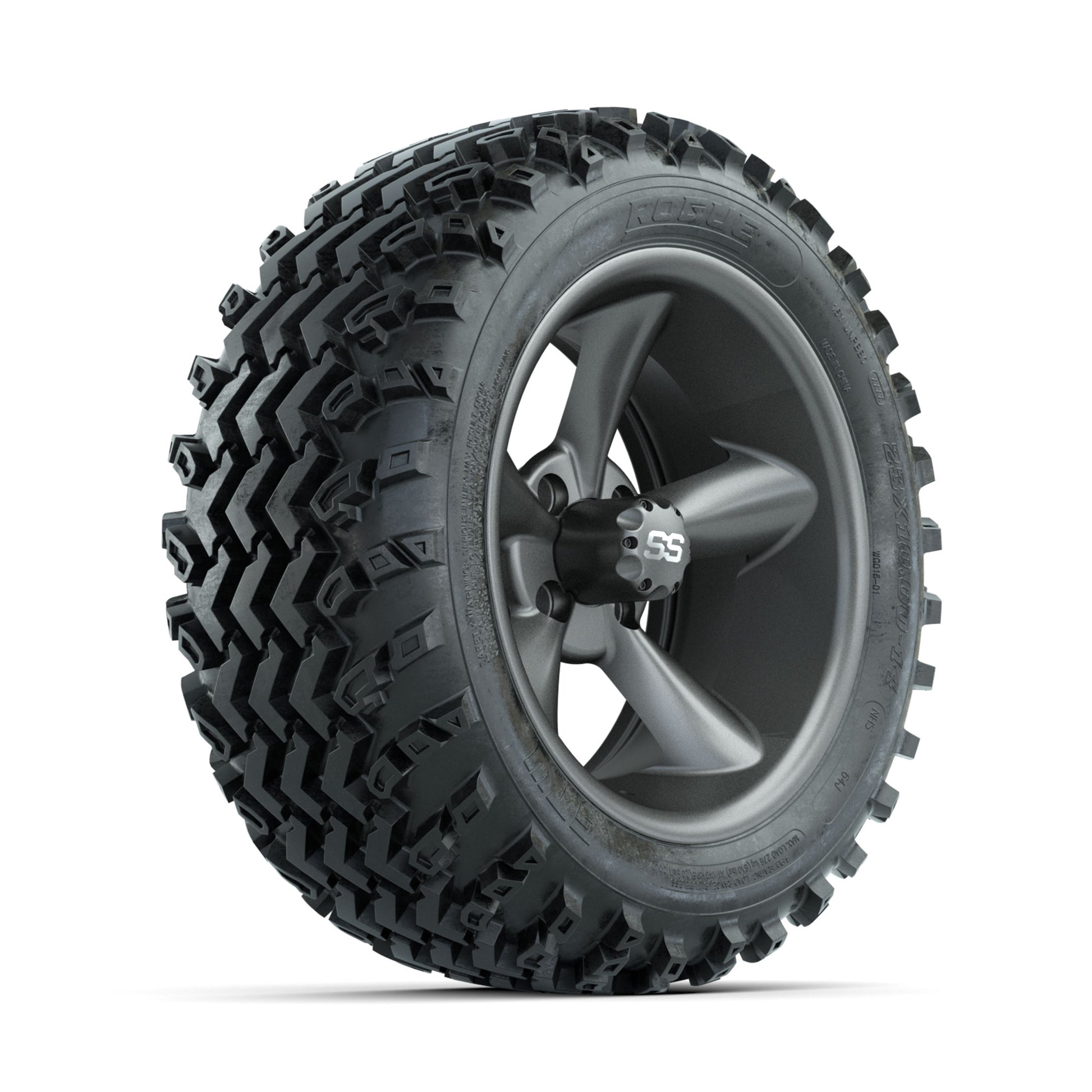 GTW Godfather Matte Grey 14 in Wheels with 23x10.00-14 Rogue All Terrain Tires - Full Set