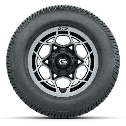 GTW® Nexus Black/Silver 12 in Wheels with 255/50-12 Excel Classic Street Tires – Full Set