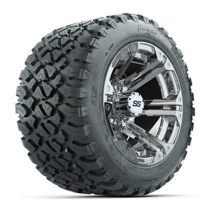 GTW® Specter Chrome 12 in Wheels with 20X10-12 Nomad Steel Belt Radial All-Terrain Tires – Full Set