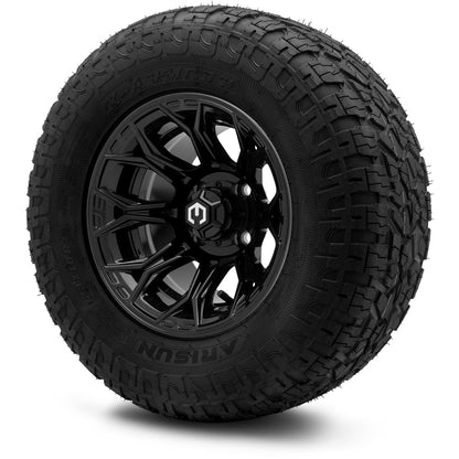 MODZ® 12" Halo Glossy Black Wheels & Off-Road Tires Combo
