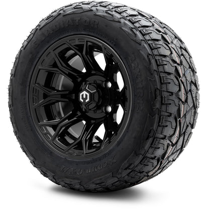 MODZ® 12" Halo Glossy Black Wheels & Off-Road Tires Combo