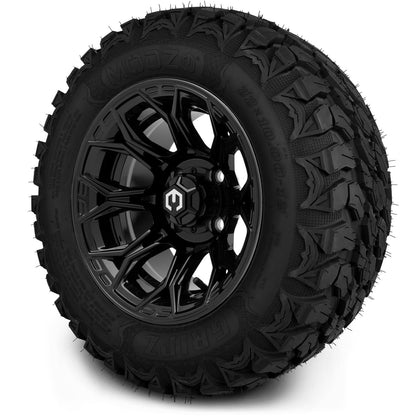 MODZ® 12" Halo Glossy Black Wheels & Off-Road Tires Combo