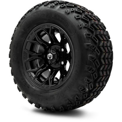 MODZ® 12" Halo Glossy Black Wheels & Off-Road Tires Combo