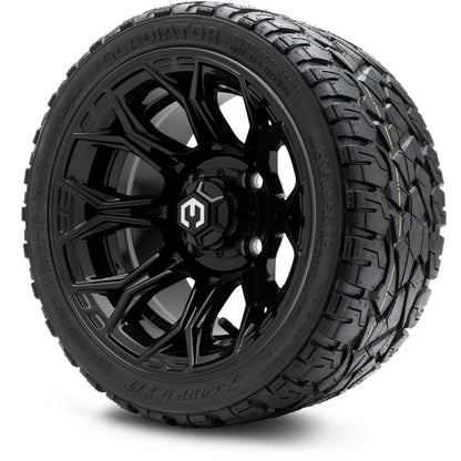 MODZ® 12" Halo Glossy Black Wheels & Off-Road Tires Combo