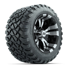 GTW® Vampire Black/Machined 12 in Wheels with 22X11-R12 Nomad Steel Belt Radial All-Terrain Tires – Full Set