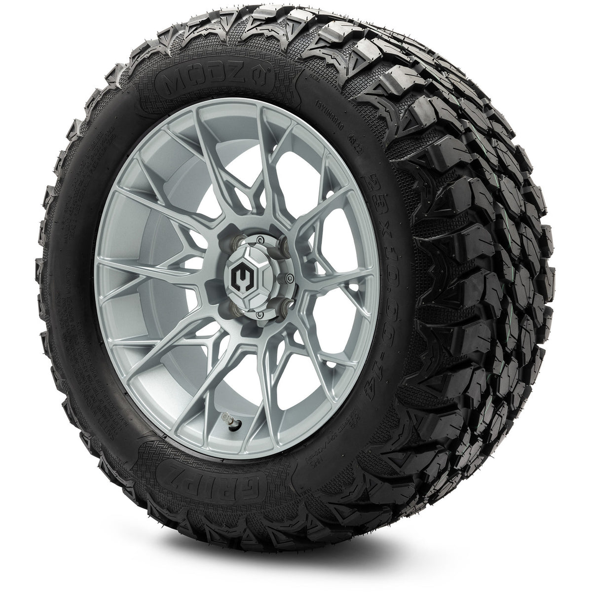 MODZ® 14" Chaos Silver Wheels & Off-Road Tires Combo