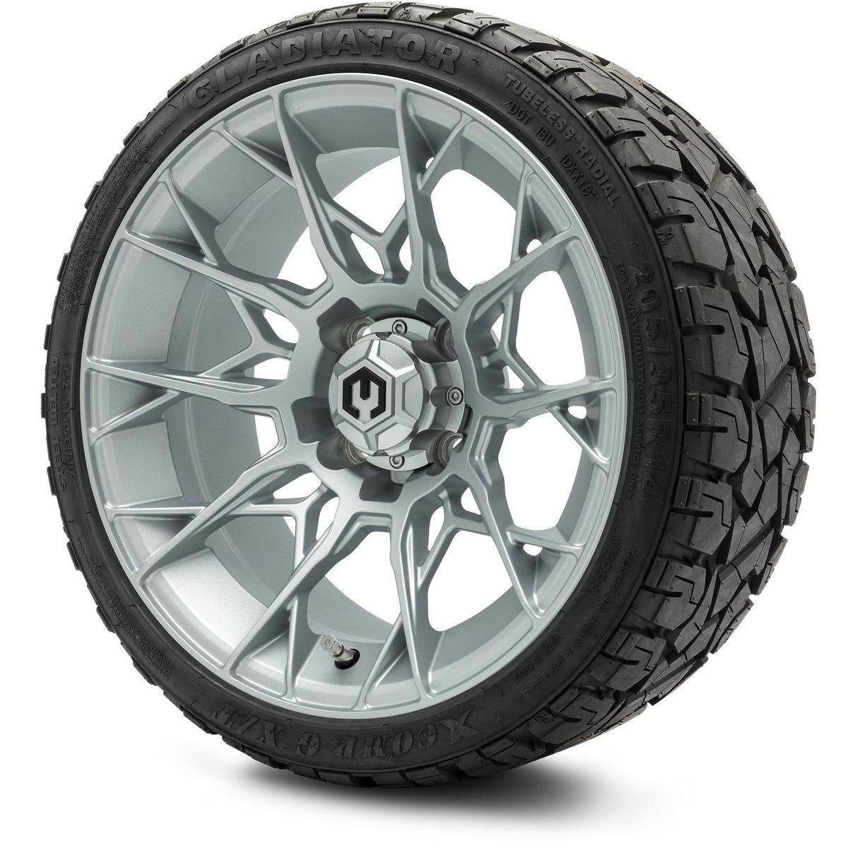 MODZ® 14" Chaos Silver Wheels & Off-Road Tires Combo