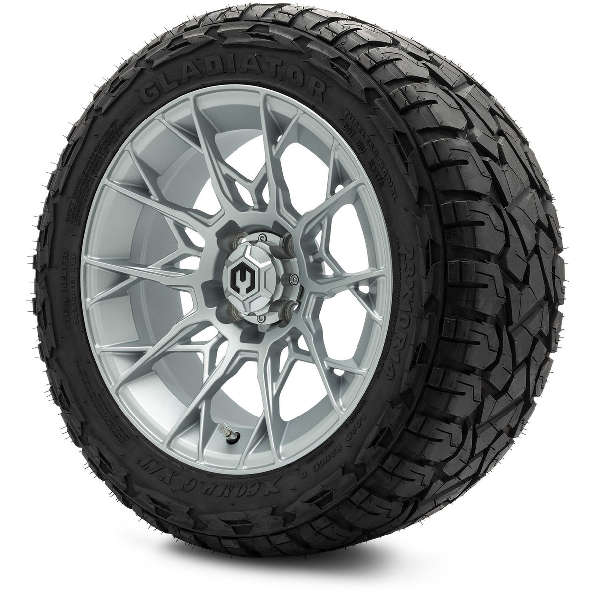 MODZ® 14" Chaos Silver Wheels & Off-Road Tires Combo