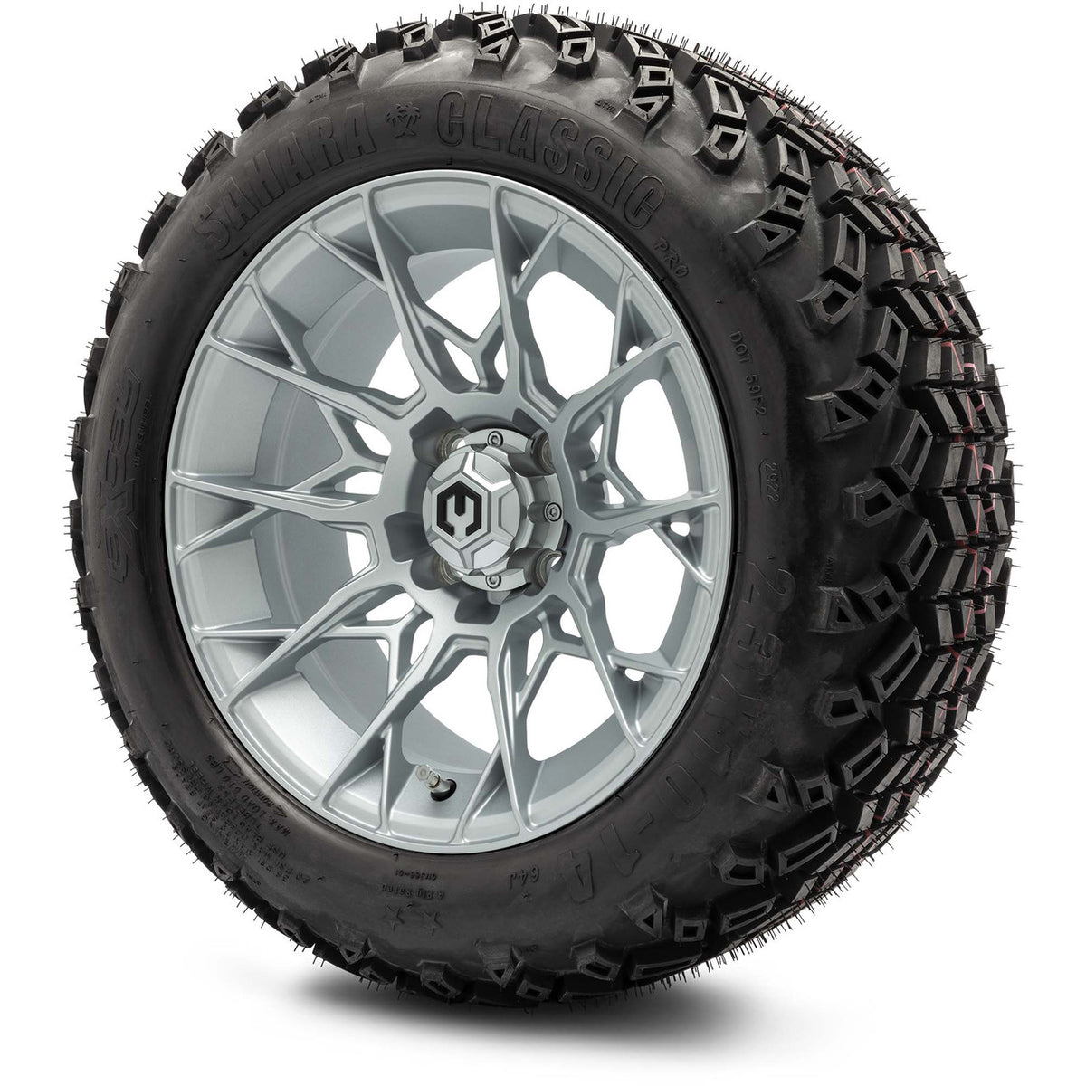 MODZ® 14" Chaos Silver Wheels & Off-Road Tires Combo