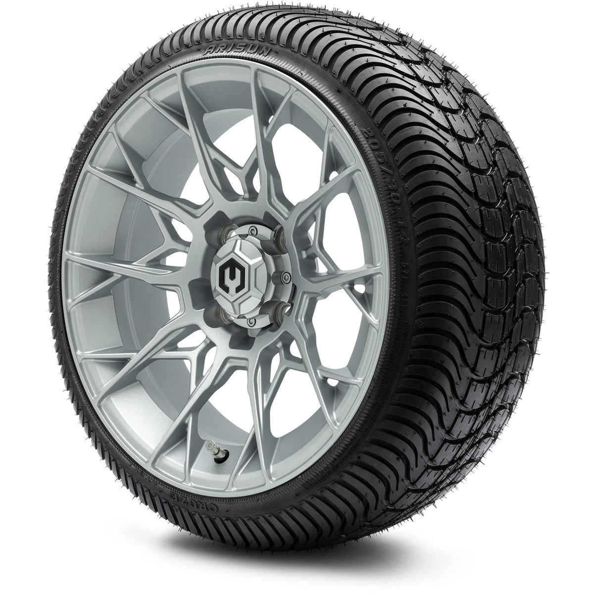 MODZ® 14" Chaos Silver Wheels & Street Tires Combo