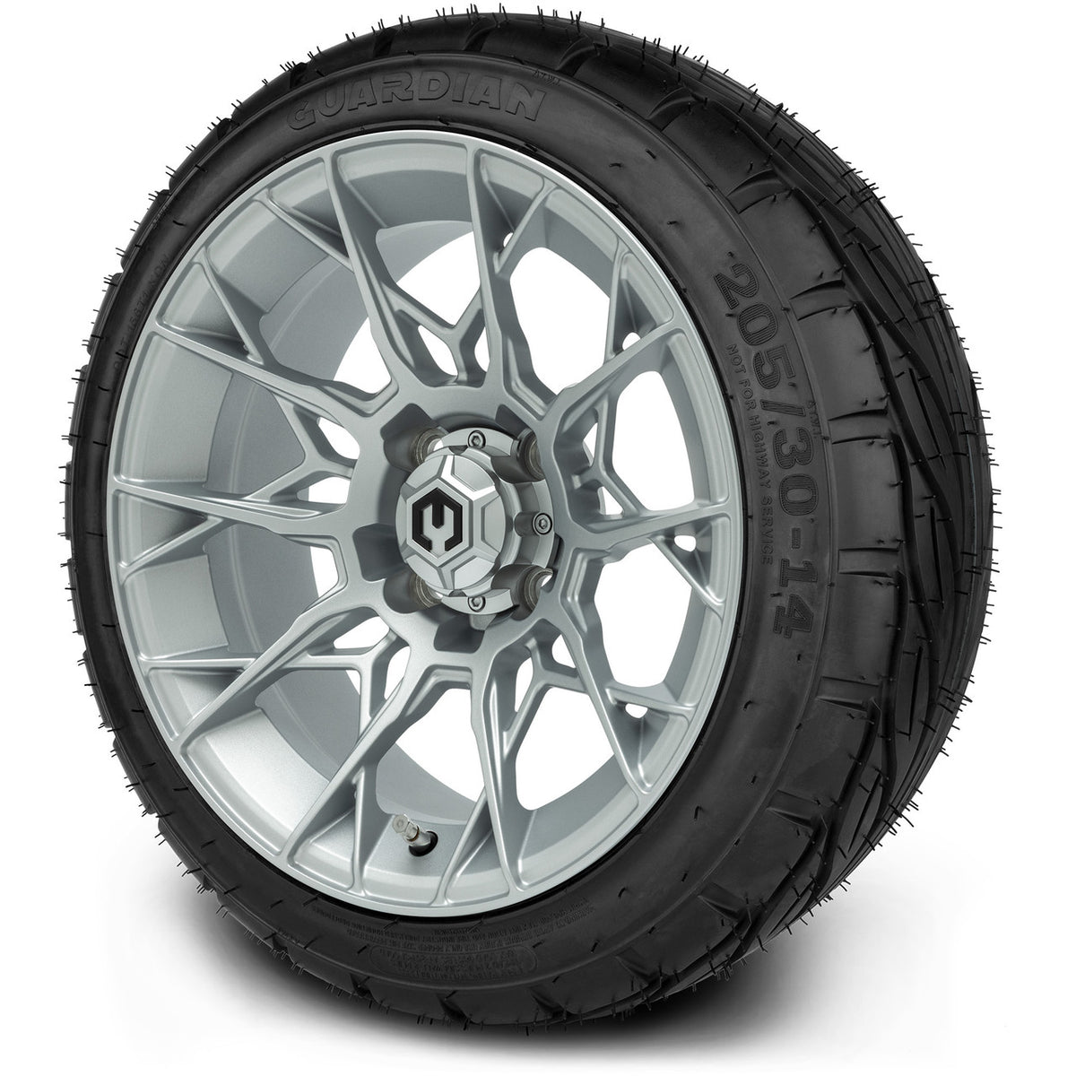 MODZ® 14" Chaos Silver Wheels & Street Tires Combo