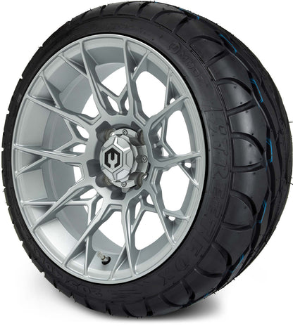 MODZ® 14" Chaos Silver Wheels & Street Tires Combo
